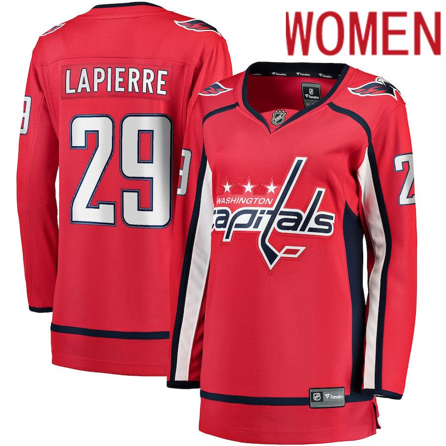 Women Washington Capitals #29 Hendrix Lapierre Fanatics Branded Red Home Breakaway Player NHL Jersey